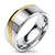 แหวนเรียบ แหวนดีไซน์ สีสตีลเงิน-ทอง รุ่น MNR-349T-B - แหวนเรียบ ดีไซน์แบบ unisex สแตนเลสสตีล