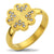 แหวนสแตนเลส สตีล หัวแหวนรูปใบโคลเวอร์ ตกแต่งด้วยเพชร CZ รุ่น MNR-358G - แหวนผู้หญิง แหวนสวยๆ แหวนแฟชั่น