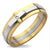 แหวนแฟชั่นสแตนเลส ดีไซน์เก๋ ประดับเพชร CZ สีทูโทน (Two Tone) รุ่น 555-R036 - แหวนผู้หญิง แหวนสวยๆ