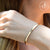 555jewelry กำไลข้อมือ สแตนเลสสตีลแท้ แบบวงรีเปิด-ปิดได้ ประดับเพชร CZ รุ่น MNC-BG367 สร้อยข้อมือผู้หญิง กำไลข้อมือหญิง สร้อยข้อมือแฟชั่น