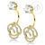 ต่างหูสตั๊ดแฟชั่นประดับ CZ ดีไซน์รูปดอกไม้ รุ่น MNC-BER048-B - Double-Sided stud earrings ต่างหู ต่างหูแฟชั่น ต่างหูผู้หญิง เครื่องประดับผู้หญิง