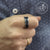แหวนแฟชั่นสแตนเลส สตีล สไตล์คลาสสิค ตกแต่งด้วยลายหนัง รุ่น 555-R021 - แหวนผู้หญิง แหวนสวยๆ