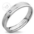 แหวนสแตนเลส ผิว Hairline ตกแต่งเพชร CZ ดีไซน์ Unisex รุ่น MNC-R572 - แหวนผู้หญิง แหวนผู้ชาย