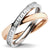 แหวนแฟชั่นสแตนเลส ดีไซน์เก๋ แหวน 2 วงคล้องกัน ประดับวยเพชร CZ รุ่น 555-R095 แหวนผู้หญิง แหวนสวยๆ