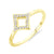แหวนแฟชั่นผู้หญิง สี่เหลี่ยมข้าวหลามตัด ประดับเพชร CZ ดีไซน์มินิมอล รุ่น MNC-BRR018 - แหวนสวยๆ
