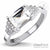 แหวนเงินแท้  Silver 925 ดีไซน์ แหวนเพชรชู เพชรสวิส Princess Cut รุ่น MD-SLR016