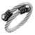 แหวนสแตนเลส ลายเกลียว หัวแหวนแบบไขว้ ตกแต่งด้วยเพชร CZ รุ่น MNC-R818 - แหวนสแตนเลส แหวนผู้หญิง