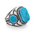 แหวนแฟชั่นสแตนเลส สำหรับผู้ชาย ดีไซน์เท่คลาสสิค ประดับหิน Turquoise / Black Onyx รุ่น MNC-R930