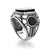 แหวนแฟชั่นสแตนเลส สำหรับผู้ชาย ดีไซน์เท่คลาสสิค ประดับหิน Turquoise / Black Onyx รุ่น MNC-R930