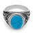 แหวนสแตนเลสสตีล แท้ แฟชั่นผู้ชาย  ดีไซน์แหวนหัวโต ประดับ หิน Turquoise เทอร์คอยส์ / Onyx ออนิกส์ ลายรมดำ รุ่น MNC-R939