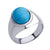 แหวนสแตนเลสสตีล แท้ แฟชั่นผู้ชาย  ดีไซน์แหวนหัวโต ประดับ หิน Turquoise เทอร์คอยส์ / Onyx ออนิกส์ รุ่น MNC-R942