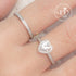 แหวนเงินแท้ Silver 925 (2 ชิ้นตามภาพ) Heart Cut แหวนเพชรสวิส และ แหวน Minimal Bead Bright Setting  รุ่น MD-SLR012