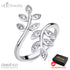 แหวนเงินแท้ ดีไซน์แหวนเพชรสวิส เครื่องประดับ  แหวนผู้หญิง Sterling Silver 925 Fashion Jewelry Women Ring ดีไซน์ช่อใบมะกอก ฝังเพชรสวิส รุ่น MD-SLR028