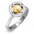 แหวนแฟชั่น สแตนเลส หัวแหวนตกแต่งด้วยบอลกลมผิวทราย ประดับเพชร CZ รุ่น 555-R063 - แหวนผู้หญิง แหวนสวยๆ