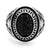 แหวน เงินแท้ Sterling Silver 925 แฟชั่น ผู้ชาย ดีไซน์ แหวนหัวโต หน้ากว้าง ประดับ Black CZ รุ่น MD-SLR187