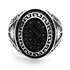 แหวน เงินแท้ Sterling Silver 925 แฟชั่น ผู้ชาย ดีไซน์ แหวนหัวโต หน้ากว้าง ประดับ Black CZ รุ่น MD-SLR187