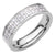 แหวนสแตนเลส สตีล ประดับด้วยเพชร CZ สองแถว ดีไซน์เรียบหรู รุ่น 555-R104 - แหวนผู้หญิง แหวนสวยๆ แหวนแฟชั่น