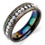 แหวน สแตนเลสสตีลแท้ ลาย Greek key ประดับเพชร CZ รอบวง รุ่น MNC-R865 - แหวนผู้หญิง แหวนแฟชั่นผู้หญิง แหวนสวยๆ Unisex แหวนผู้ชาย แหวนผู้ชายเท่ๆ