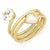 แหวน สแตนเลสสตีลแท้ ดีไซน์เกลียวเก๋ๆ ประดับเพชร CZ และมุกเทียม รุ่น MNC-R853 - แหวนผู้หญิง แหวนแฟชั่นผู้หญิง แหวนสวยๆ