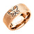 แหวนสแตนเลส สตีล ผิวทรายเป็นประกายสวย หน้าแหวนฉลุรูปผีเสื้อ ดีไซน์สวย รุ่น 555-R108 - แหวนผู้หญิง แหวนสวยๆ แหวนแฟชั่น