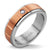 แหวนสแตนเลส ผิว Hairline ตกแต่งด้วยเพชร CZ ดีไซน์ Unisex รุ่น MNC-R393 - แหวนผู้ชาย แหวนผู้หญิง