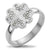 แหวนสแตนเลส สตีล หัวแหวนรูปใบโคลเวอร์ ตกแต่งด้วยเพชร CZ รุ่น MNR-358G - แหวนผู้หญิง แหวนสวยๆ แหวนแฟชั่น