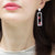 ต่างหูสตั๊ดแบบต่างหูห้อย สไตล์ Mismatched Earring ประดับเพชร CZ ดีไซน์เก๋ รุ่น MNC-ER1089 - ต่างหูผู้หญิง ต่างหูแฟชั่น ต่างหูสแตนเลส