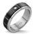 แหวนสแตนเลส ผิว Hairline ตกแต่งด้วยเพชร CZ ดีไซน์ Unisex รุ่น MNC-R393 - แหวนผู้ชาย แหวนผู้หญิง