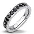 แหวน แฟชั่น สแตนเลส สตีล แท้ ดีไซน์แหวนแถว ประดับเพชร CZ สวย รุ่น MNC-R143